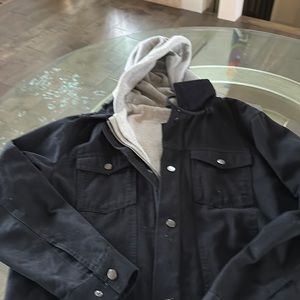 Men’s lightweight vans jackets with gray hood